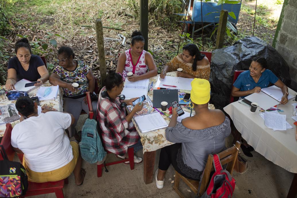 Women from rural areas being trained